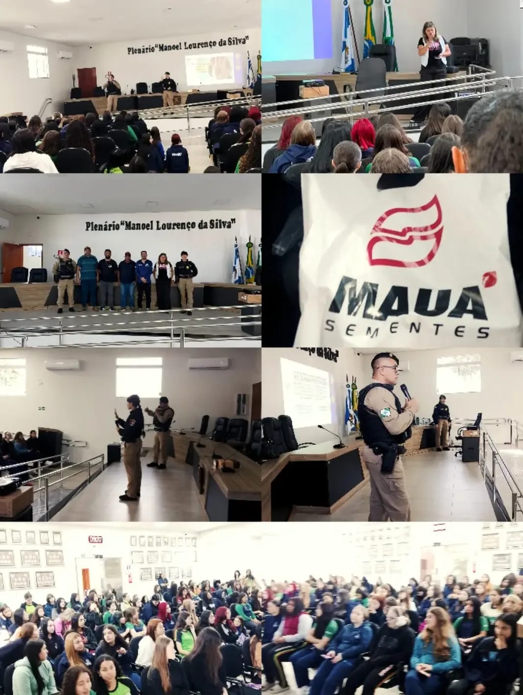 Agosto Lilás - Palestra da Patrulha Maria da Penha para alunas do Colégio João Plath